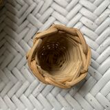 Wicker-sheathed glass bottle