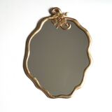 Gilded mirror with bird by Edouard Rambaud, 1990s