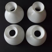 Set of 4 French Vintage White Opaline Glass Replacement Shade
