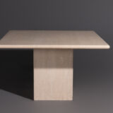 Travertine dining table square