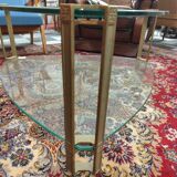 Table basse double plateau en verre et pieds en métal