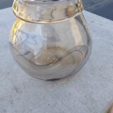 Smoked glass paste vase with 70s Vintage purple inclusions Maure-Vieil - Bob le Bleis