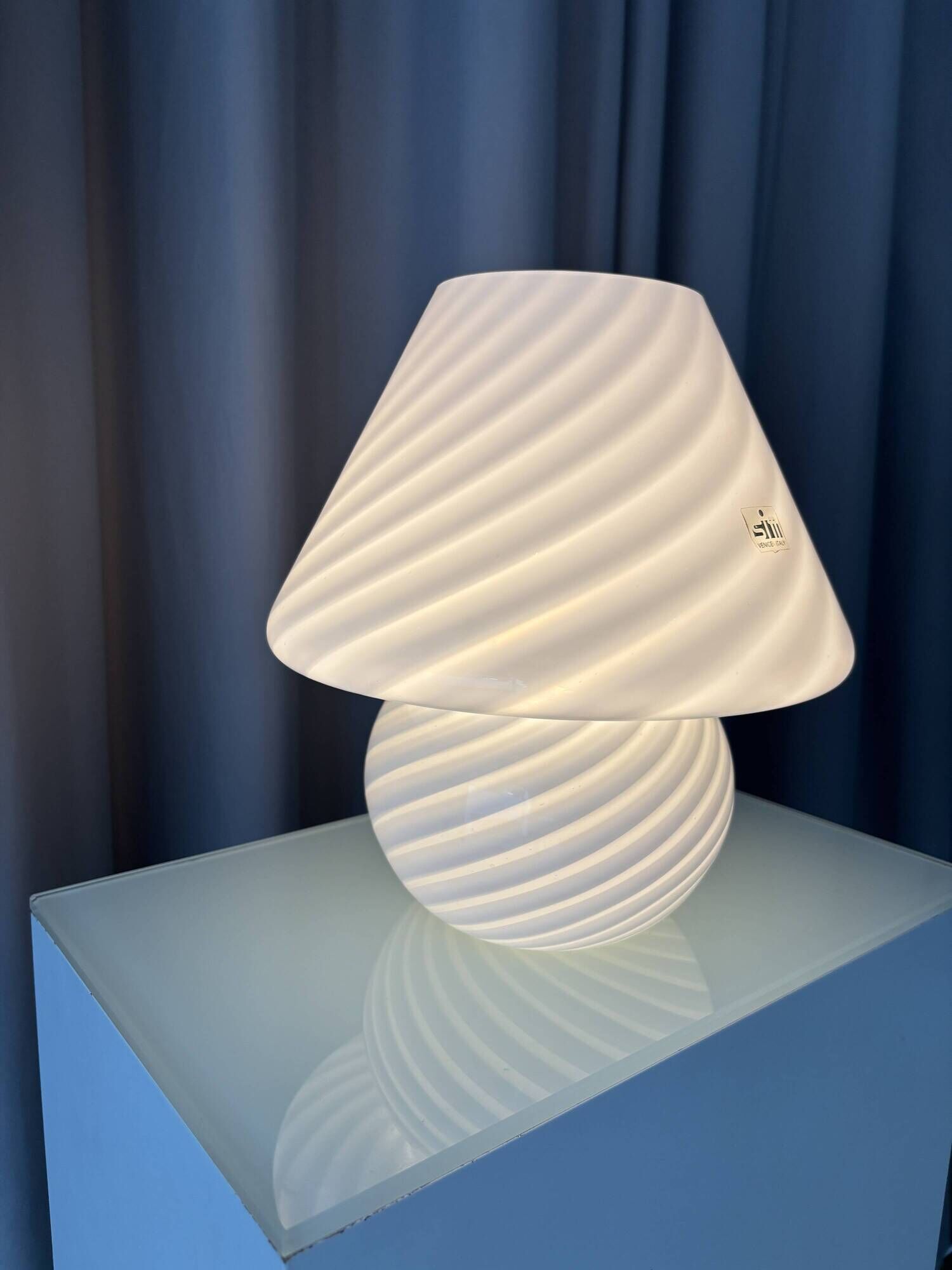 Vintage 1970s Italian Murano Swirl Glass Table Lamp – SIM Venezia