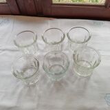 6 old glass jam jars