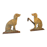 Pair of chenets "dog"
