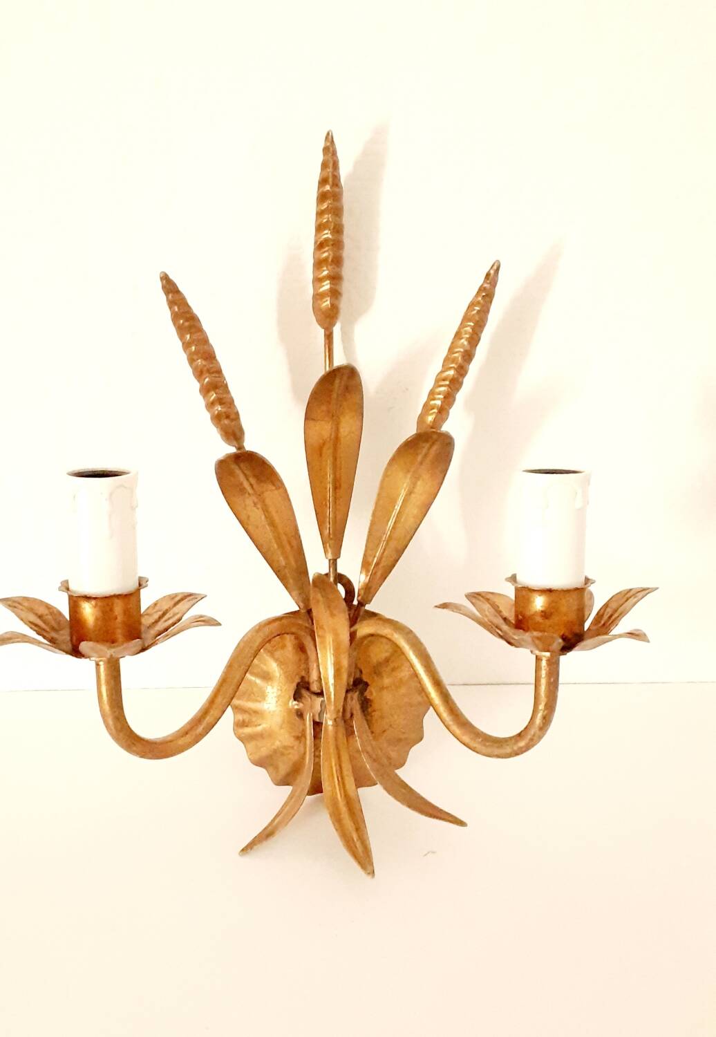 Vintage gold metal wall light