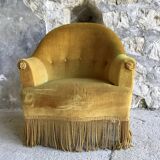 Vintage Mustard Yellow Fringed Toad Chair