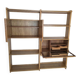 Scandi-Modern Wood Veneer Library-Bar (1970s)