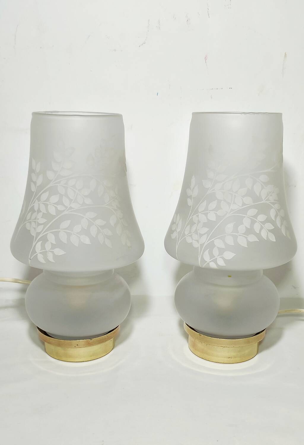 Paire des lampes de table en cristal. Espagne années 1990.