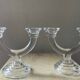 Pair of vintage molded glass candlesticks