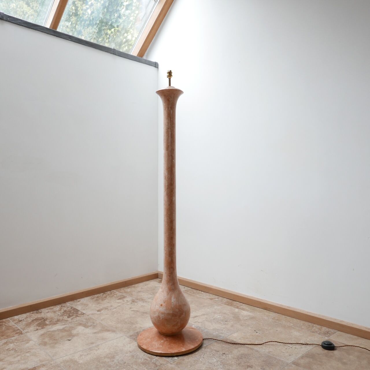 Tessalated pink marble floor lamp