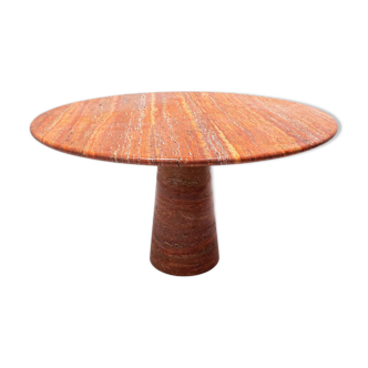 Contemporary italian red travertine dining table