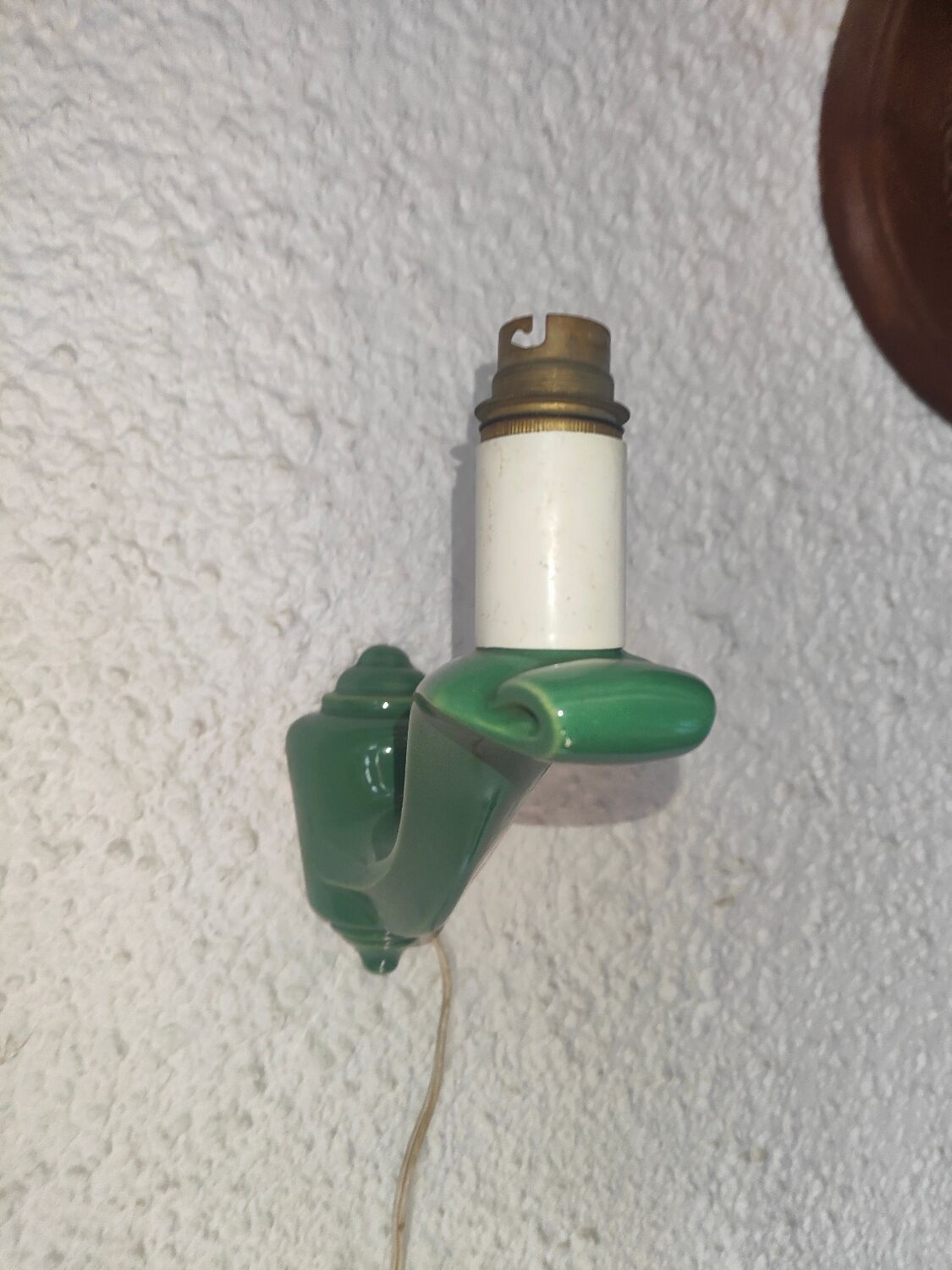 Wall lamp 50s green porcelain