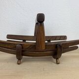 Brutalist wooden Scandinavian fruit basket