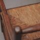Wicker armchair in solid wood, handcrafted, France, around 1950.