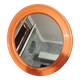 Vintage round mirror 70s / orange plastic
