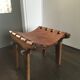 Vintage rustic ecuadorian leather sling footstool by Angel I. Pazmino, 1960s