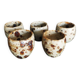 Set of 20th-century stoneware liqueur glasses