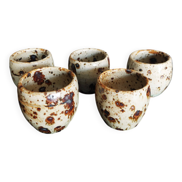 Set of 20th-century stoneware liqueur glasses