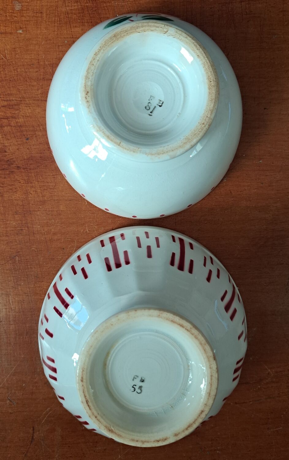 Duo of stenciled bowls