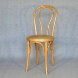 5 "half" bistro chairs, mismatched, 1910 to 1930 - Caned (4 Thonet)