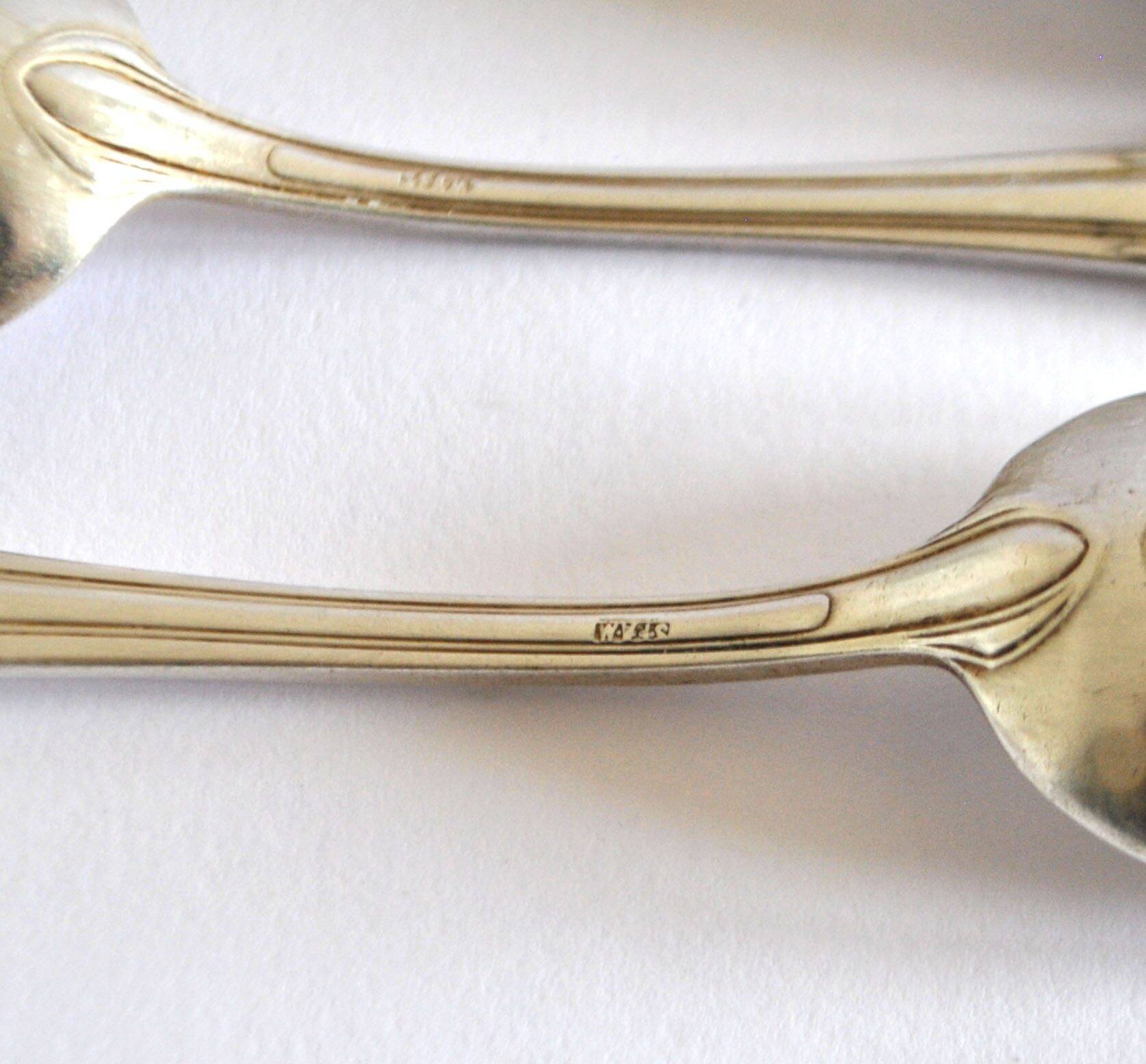 SFAM set of 4 Art Deco silver-plated teaspoons in Printania style
