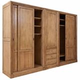 Dressing en bois massif sablé, grande armoire