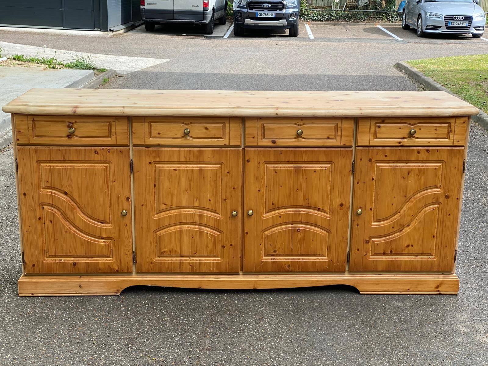 Buffet enfilade anglaise en pin 215cm