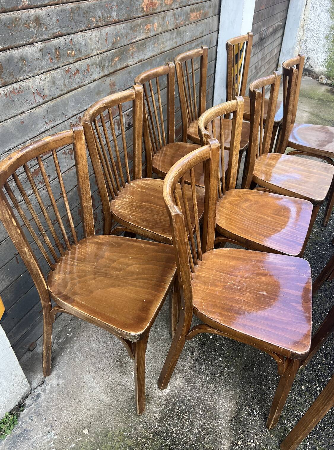 (Lot) 13 Stamped Baumann Chairs