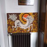 tapestry 1960 Lurcat White horse and sun Orange