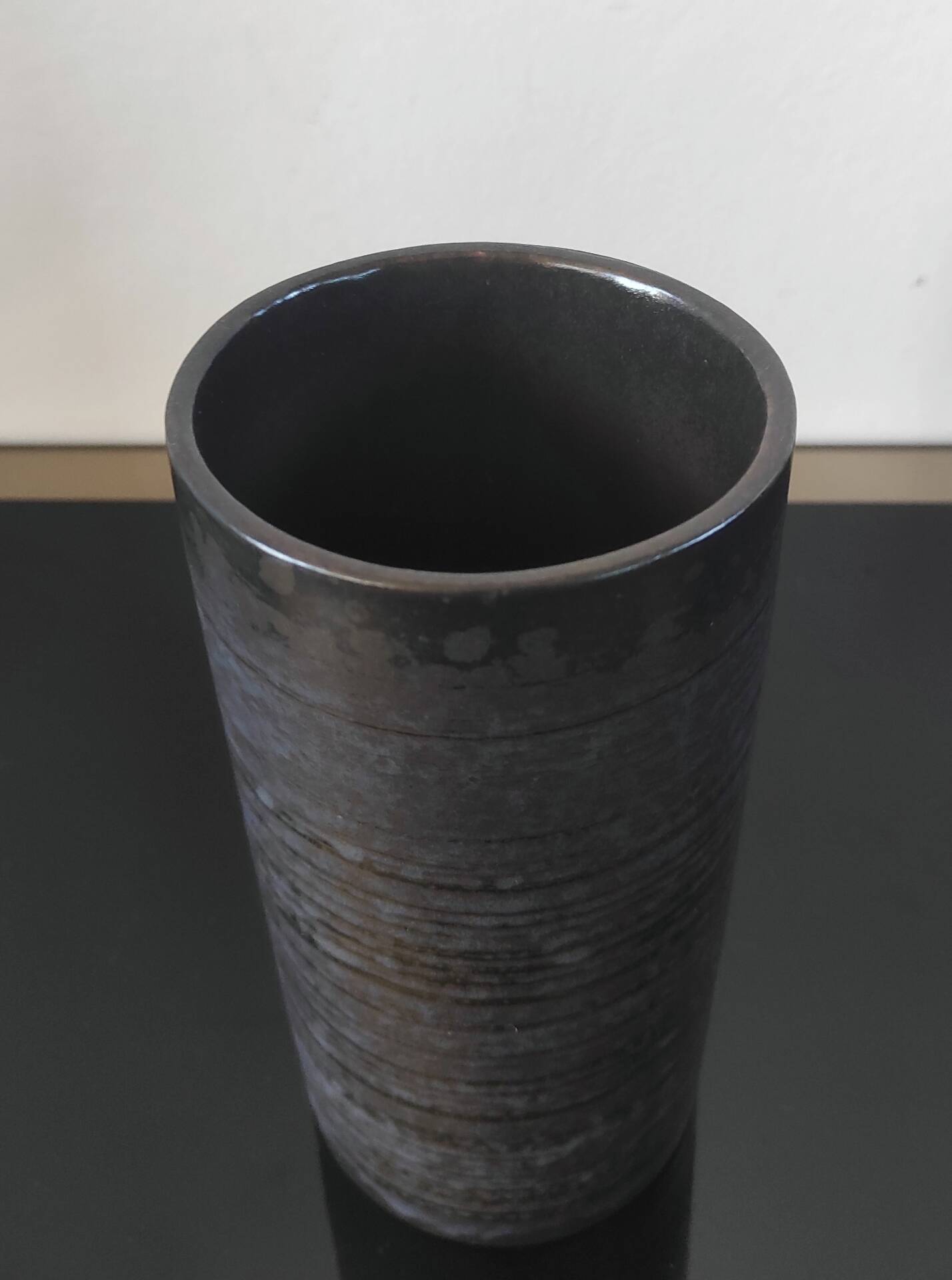 Vintage ceramic cylindrical vase