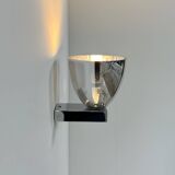 Vintage wall light, chrome and glass, France, 1970.