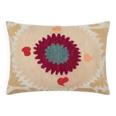 Housse de coussin brodée vintage 46x69 cm