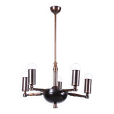 Cubist Chandelier in Brass and Bronze, Czech, 1910s