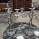 Pair of silver-plated candelabra – Louis XVI style –