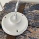 Set of two vintage electrified glass pendant lamps