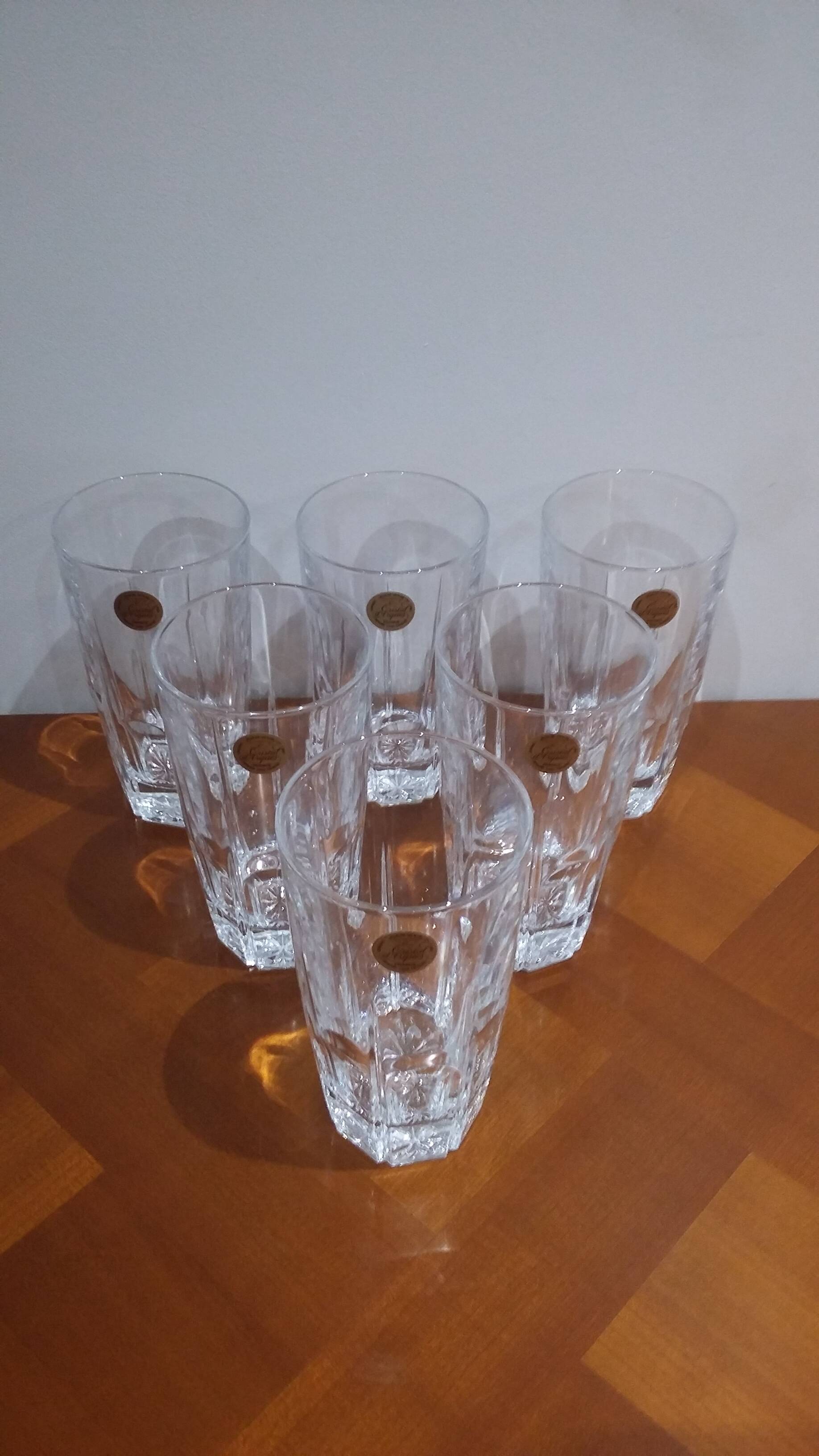 Très Joli Coffret De 6 Verre A Eau Ou Orangeade Bergerac En Cristal D'arque