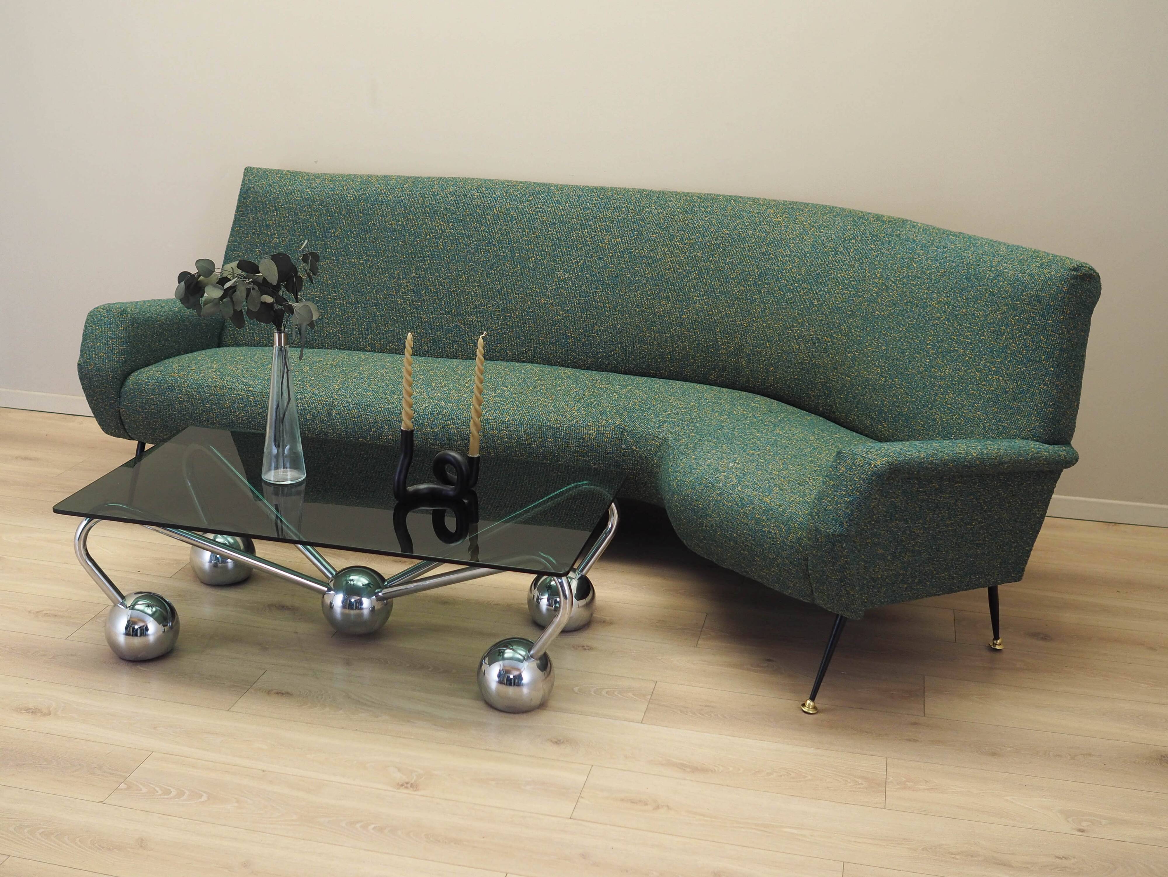 Canapé vert mélangé, design danois, années 1970, production : Danemark