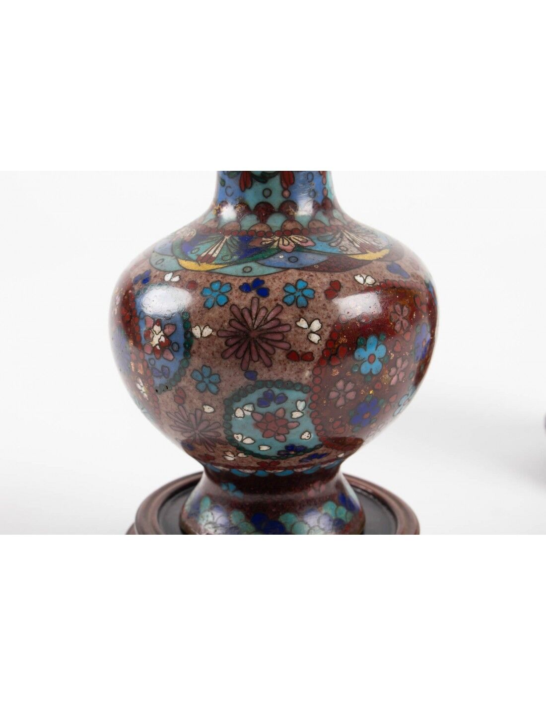 Pair of cloisonné bronze vases, china, xixth century