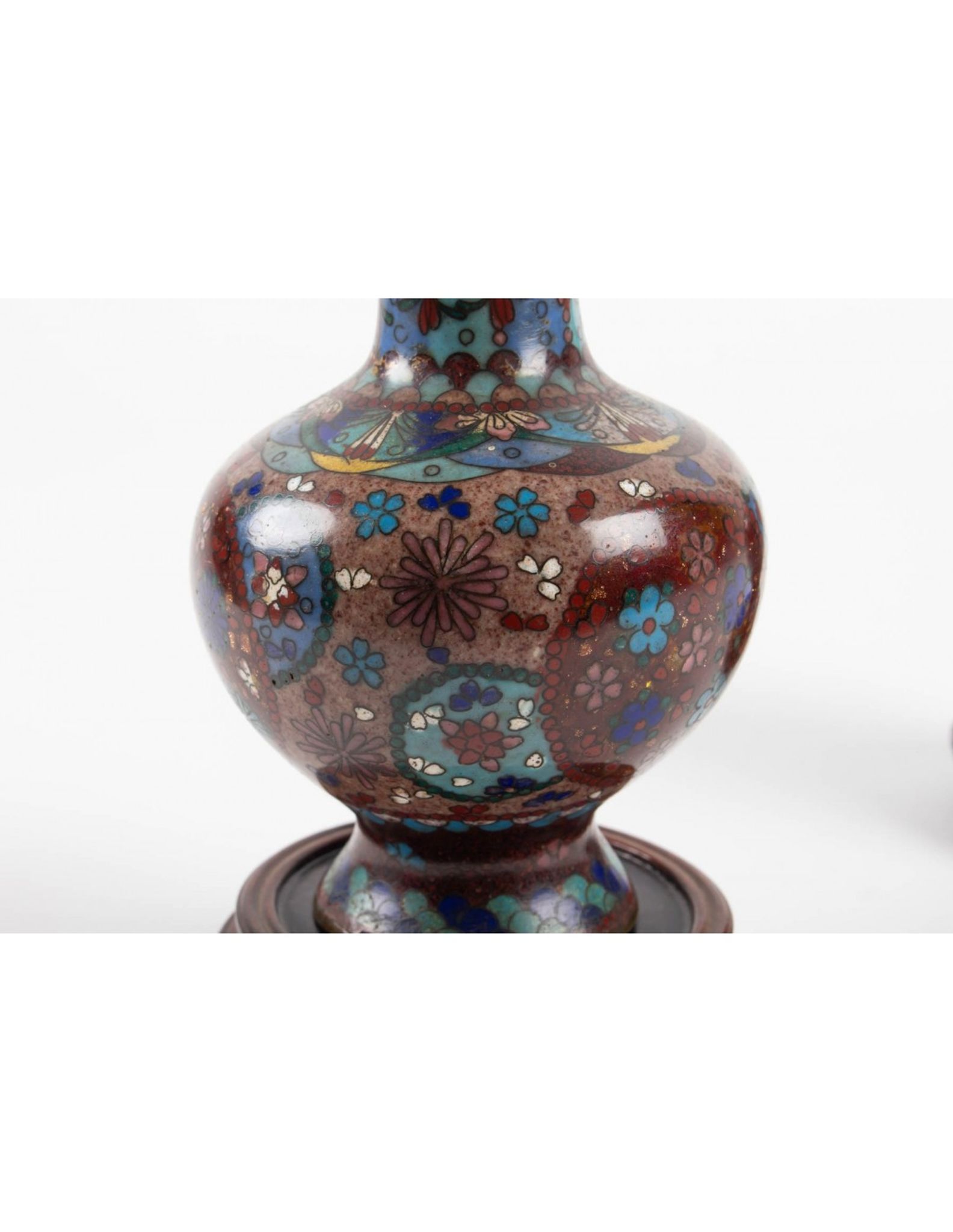 Pair of cloisonné bronze vases, china, xixth century