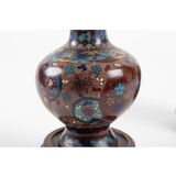Pair of cloisonné bronze vases, china, xixth century
