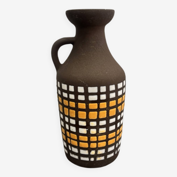 Vase en céramique avec anse, Strehla Keramik, Allemagne, années 1970.