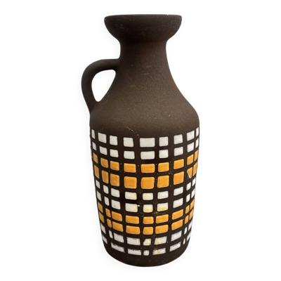 Vase en céramique avec anse, Strehla Keramik, Allemagne, années 1970.