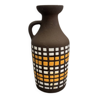 Vase en céramique avec anse, Strehla Keramik, Allemagne, années 1970.