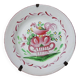 Ancienne assiette plate en faïence peinte à la main