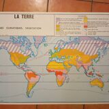 School map: earth climatic zones, vegetation n°3 / earth population n°4