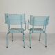 Lot de 2 chaises de jardin industrielles en acier avec accoudoirs, années 1950