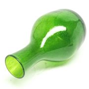 Bottle vase, mid-century modern, green antico glass, designed by Z. Horbowy, Poland, 1970s