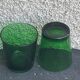 5 glasses in green glass with water or aperitif, made in italy, vintage