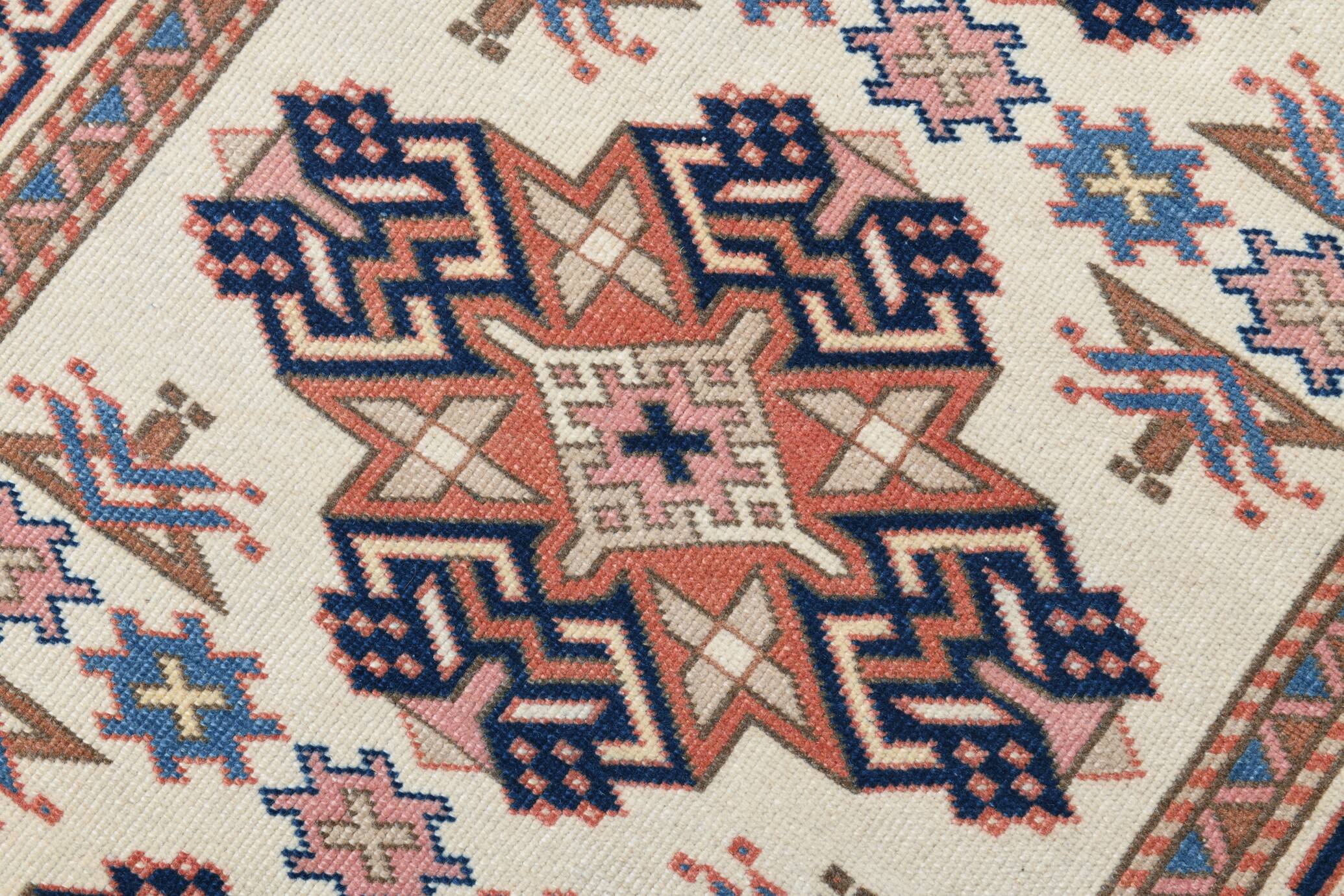 3x10 Navy Blue & Cream Persian Runner Rug, 98x321Cm